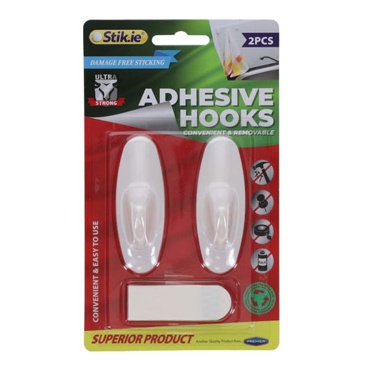 Stik-ie Removable Adhesive Hooks 2 Pack
