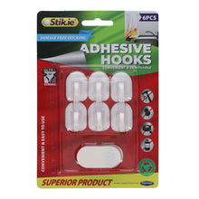 Stik-ie Removable Adhesive Hooks 6 Pack