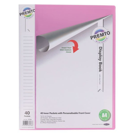 Premto Pastel A4 40 Pocket Display Book  Wild Orchid