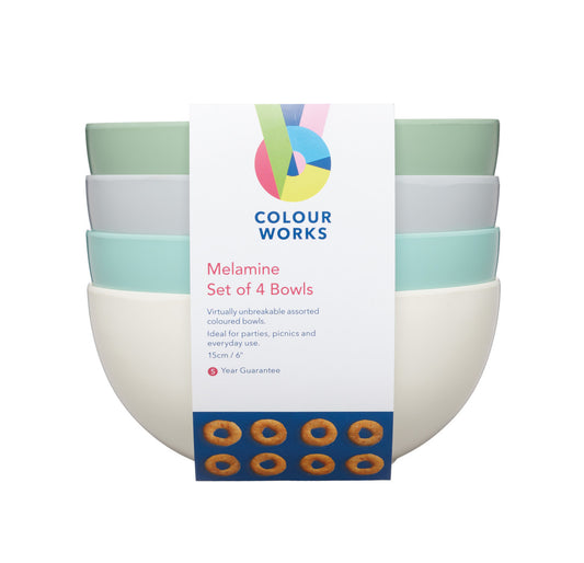 Colourworks Classics Melamine Bowls, Set of 4