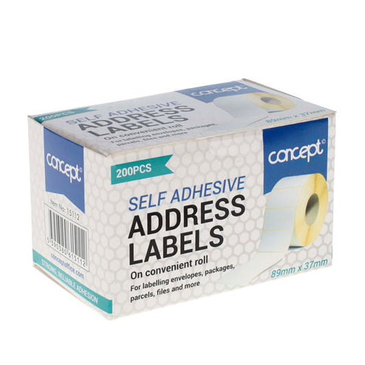 Concept Roll 200 Self Adhesive White Address Labels