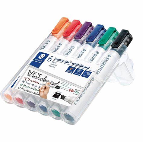 Staedtler Lumocolor 6 Whiteboard Markers With Chisled Tip