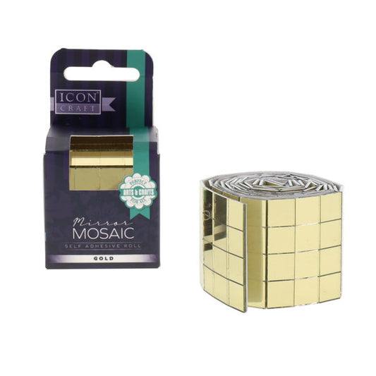 Mirror Mosaic Self Adhesive Roll Gold 10mm