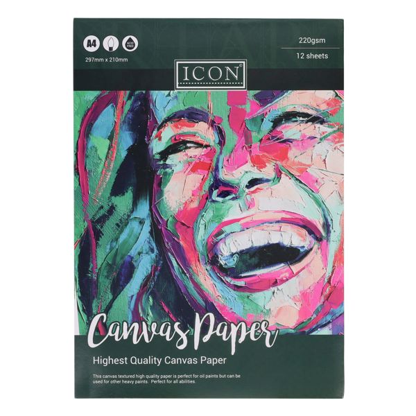 Icon A4 Canvas Pad 12pg 220gsm
