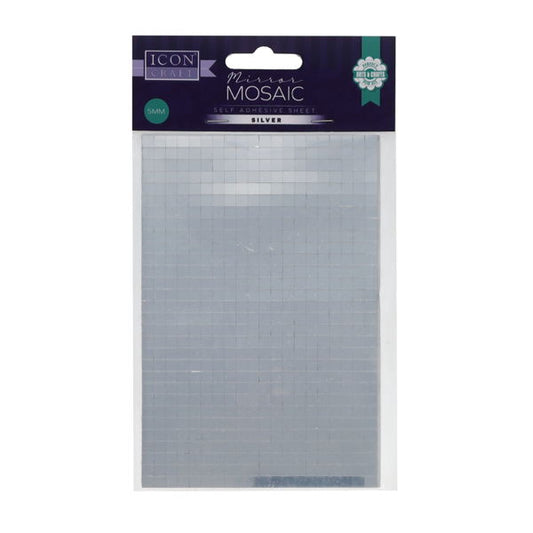 Mirror Mosaic Self Adhesive Sheet Silver 5mm