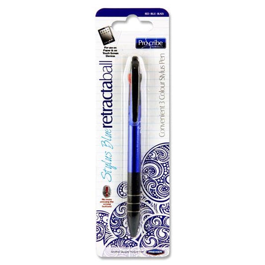 ProScribe Retractaball 3 Colour Stylus Pen