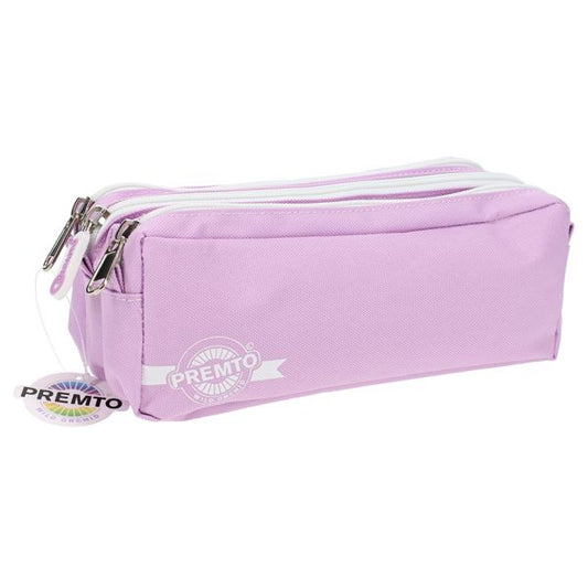 Premto Pastel 3 Pocket Pencil Case Wild Orchid