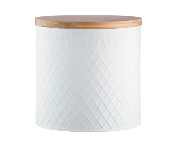 White Embossed Bread Bin