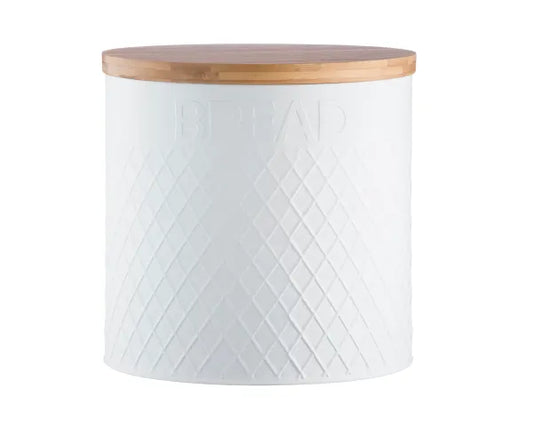 White Embossed Bread Bin