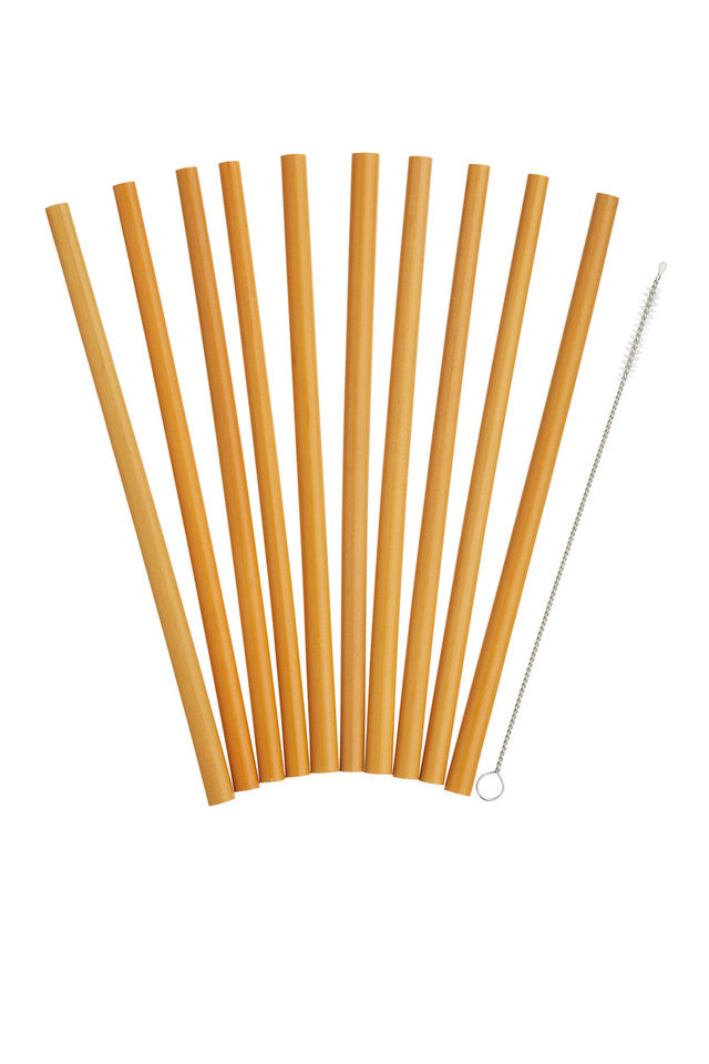 10pk Bamboo Straws Reusable