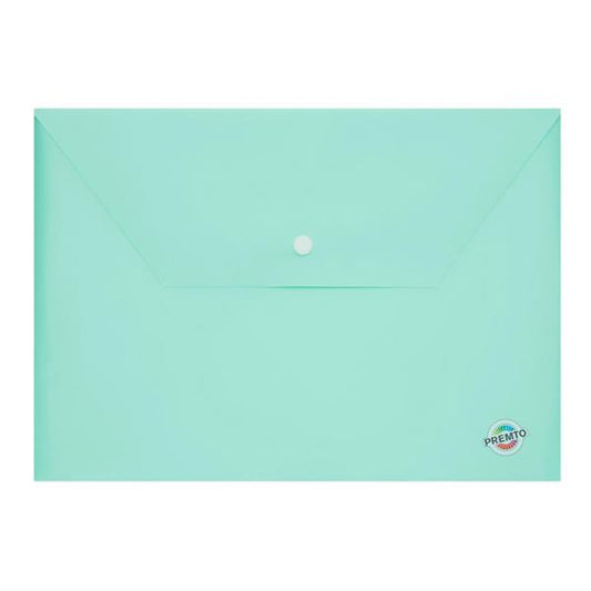 Premto Pastel A4 Button Wallet Mint Magic