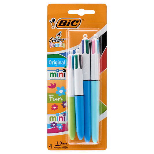 Bic 4 Colour Ballpoint Pens 4pk Family