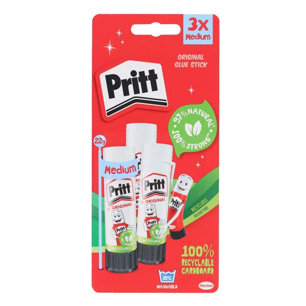 Pritt Stick Gllue Sticks 3pk of 22g