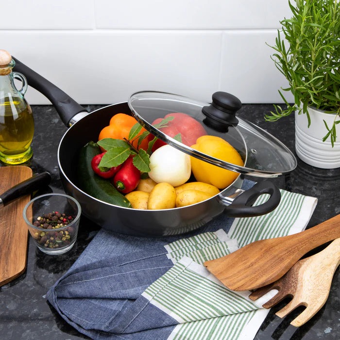 28cm N/S Deep Frying Pan W/Lid