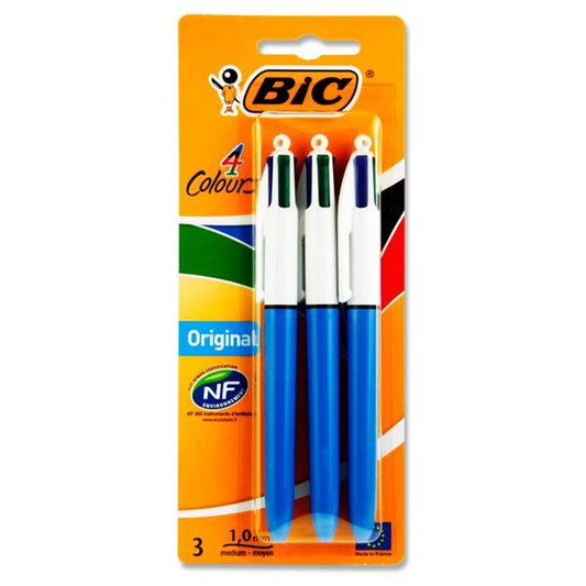 Bic 4 Colours Original Pens 3pk