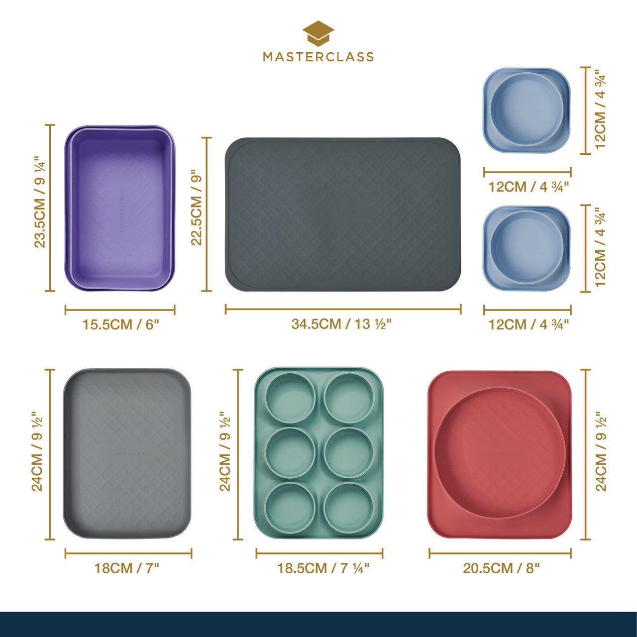 Masterclass 7pc Silicone Bakeware Set