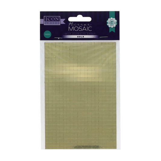 Mirror Mosaic Self Adhesive Sheet Gold 5mm