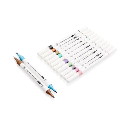 Icon 12pk Of Dual Tipped Brush Markers Metallic Pearl