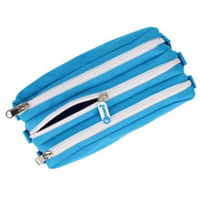Premto 3 Pocket Pencil Case Printer Blue