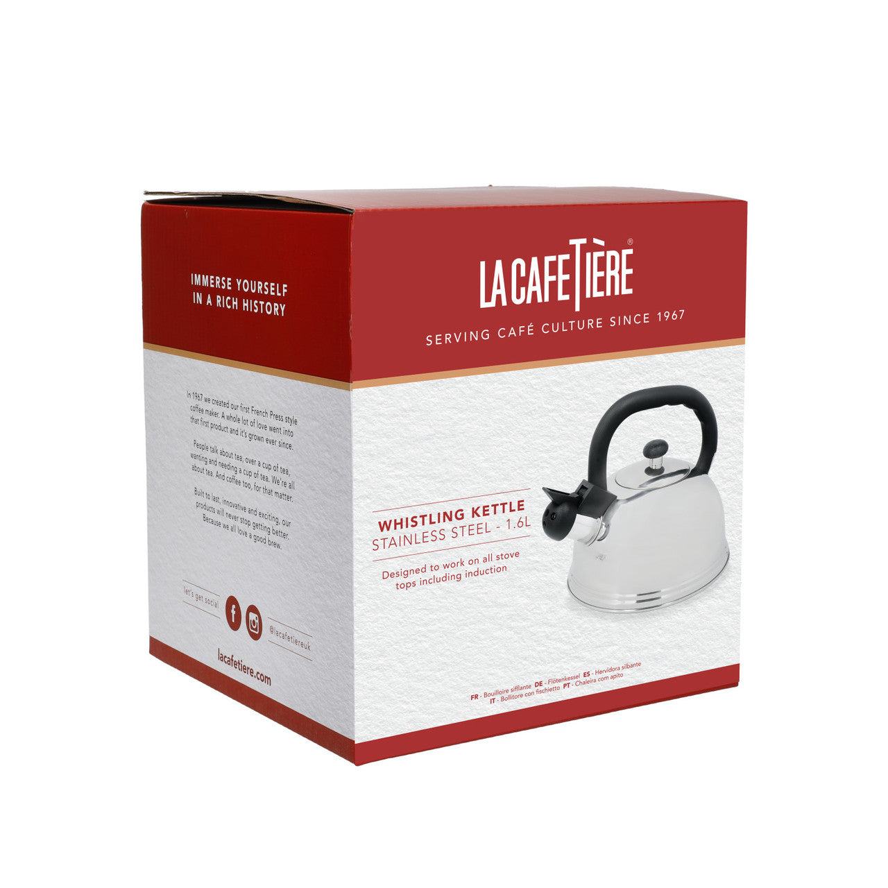 La Cafetière Whistling Kettle, 1.6L, Stainless Steel