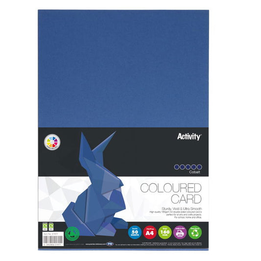 A4 Card Cobalt 160Gsm 50pk