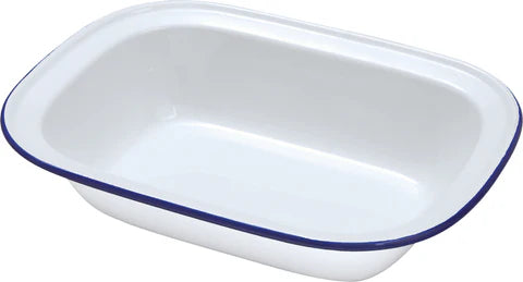 Enamel Oblong Pie Dish 18cm