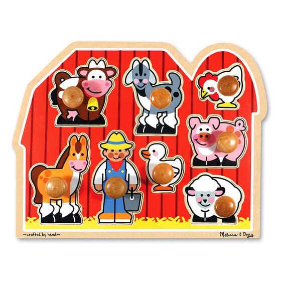 Melissa & Doug Wooden Jumbo Peg Puzzle Farm