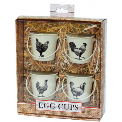 4 Egg Cups Cockerel