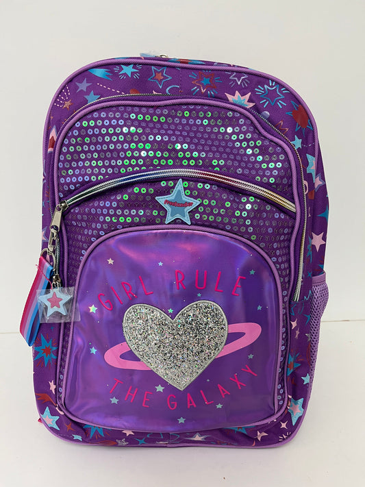 Backpack Purple Sparkle Heart