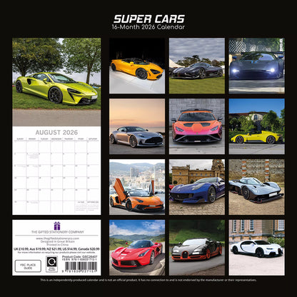 2026 Calendar Super Cars