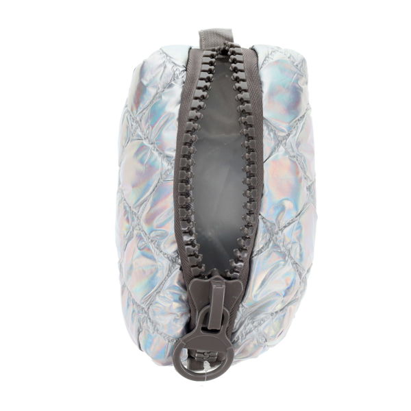 Pencil Case Puffy Metallic Silver