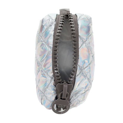 Pencil Case Puffy Metallic Silver