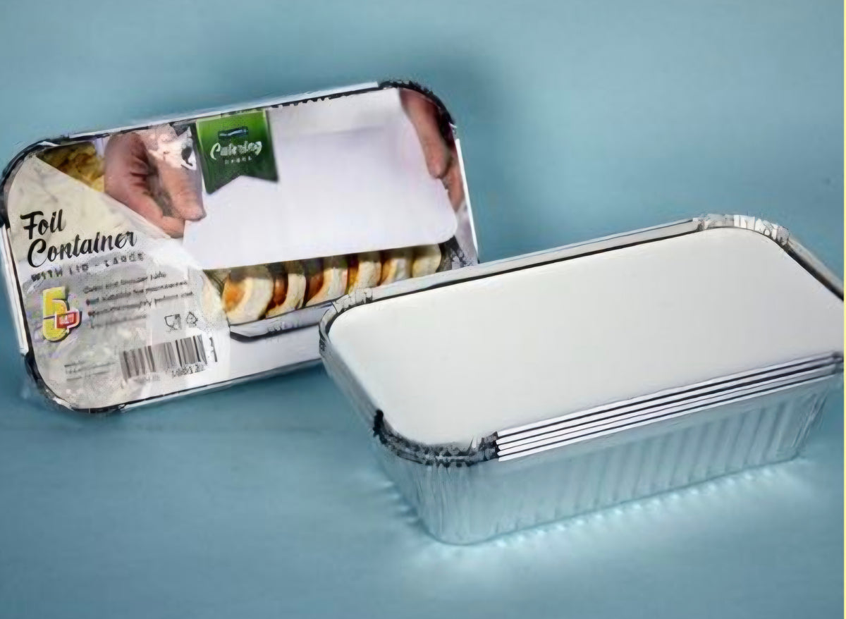 5pk Foil Dish W/Lid Large
