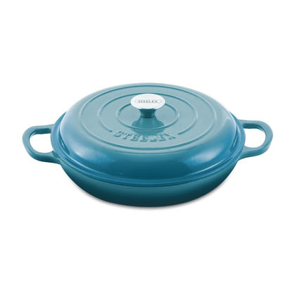 28cm Teal Round Casserole Cast