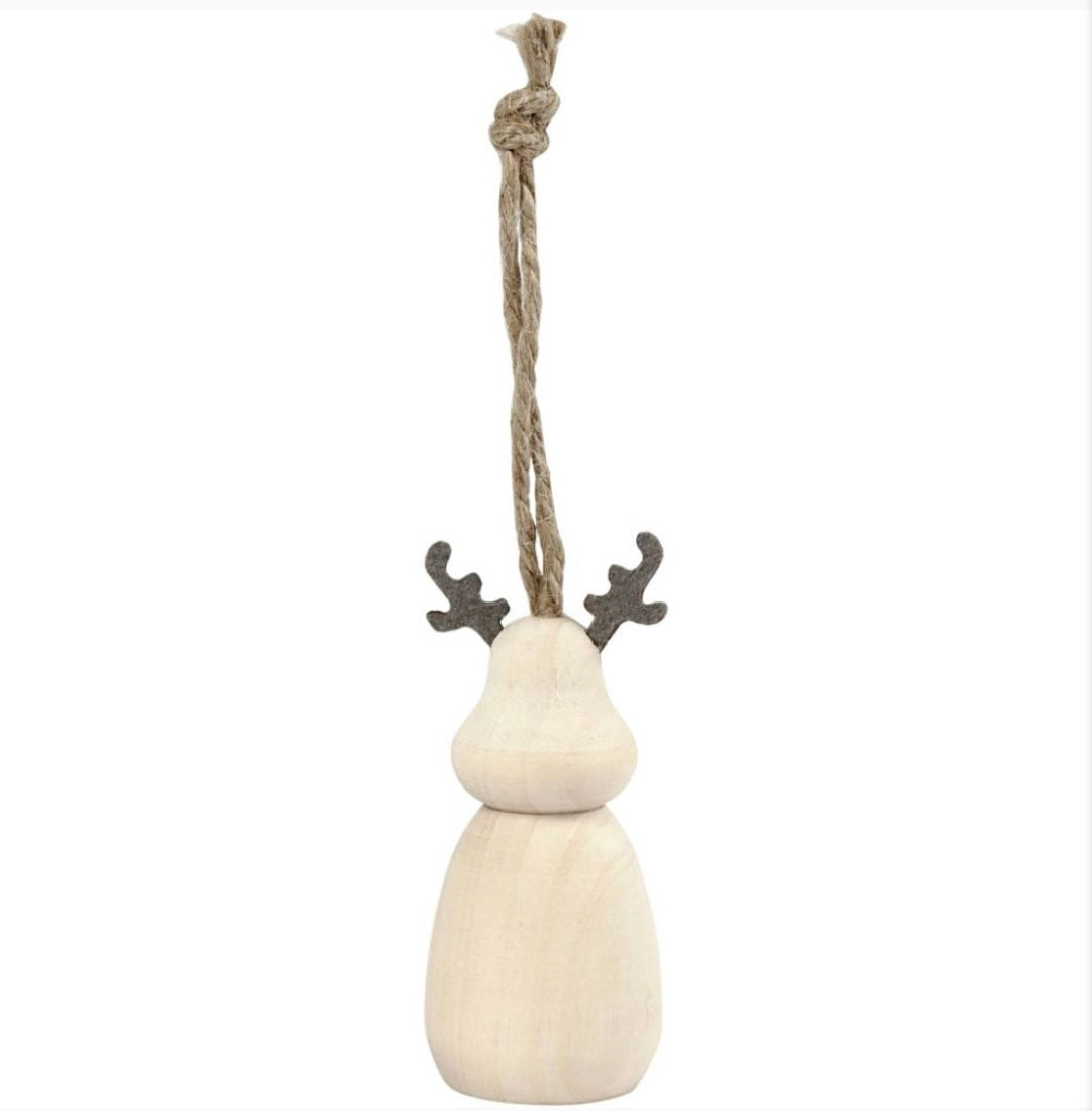 7cm Reindeer Wooden Hanging