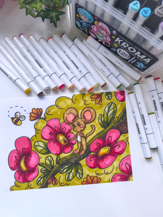 120 Kroma Alcohol Markers in Carry Case