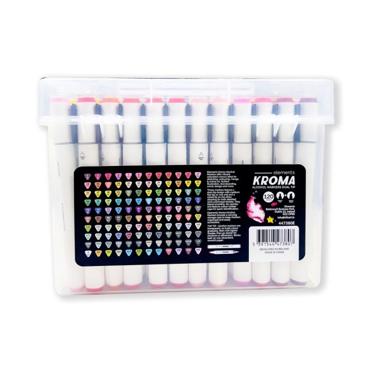 120 Kroma Alcohol Markers in Carry Case