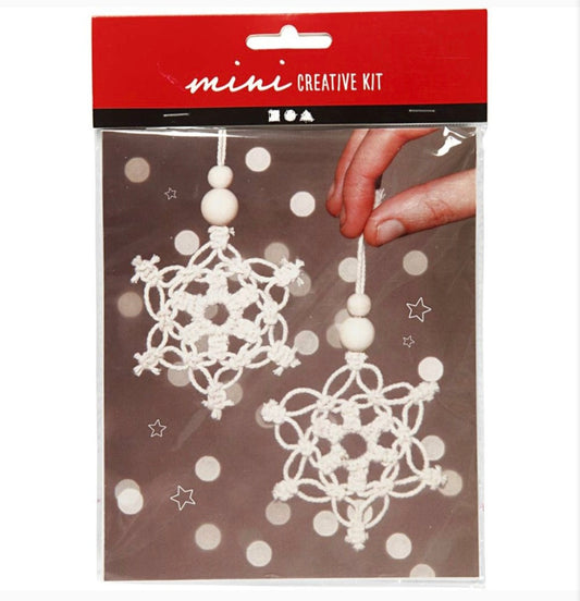 Mini Craft Kit Macrame Christmas Snowflakes