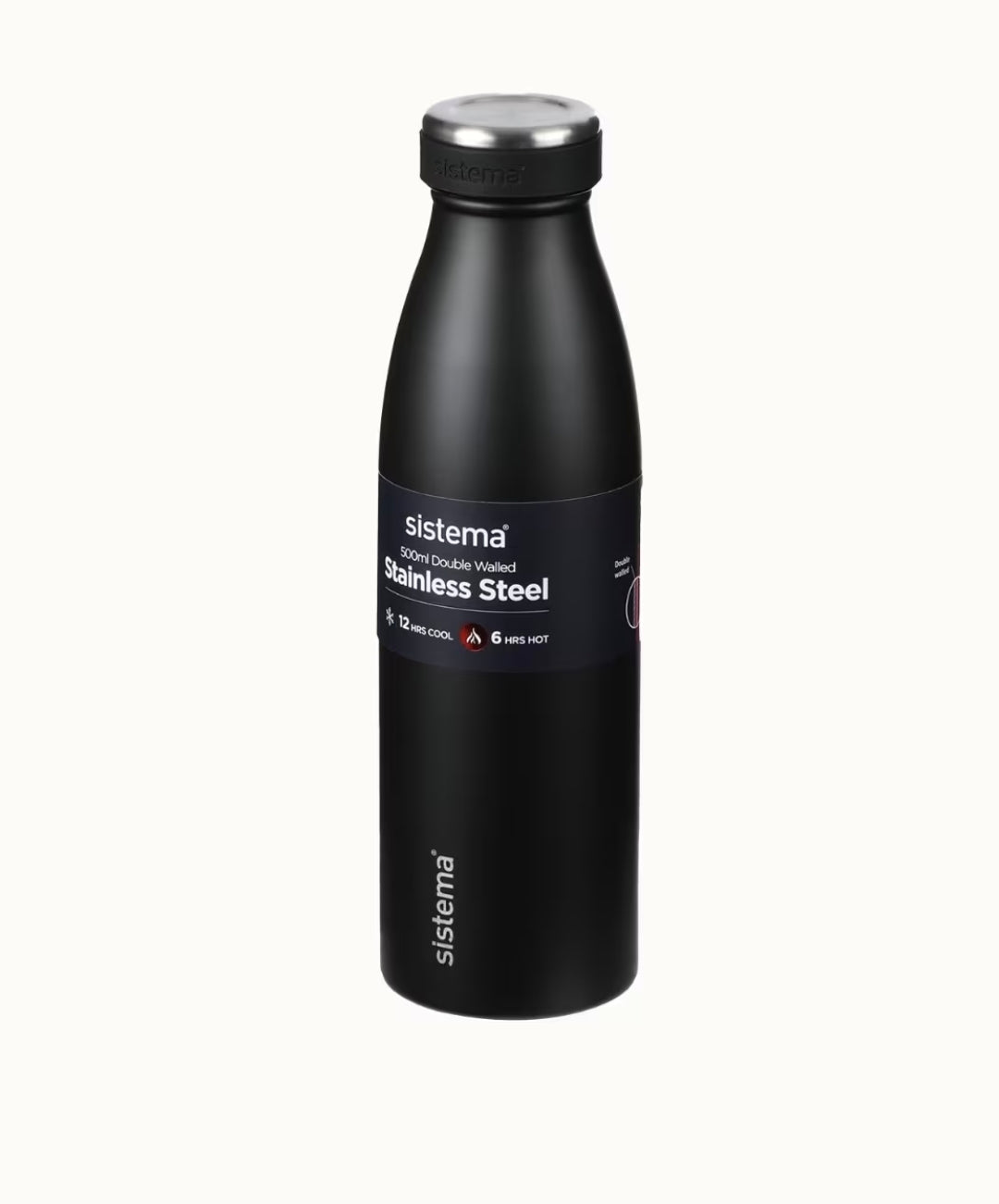 500ml Black Stainless Steel Bottle