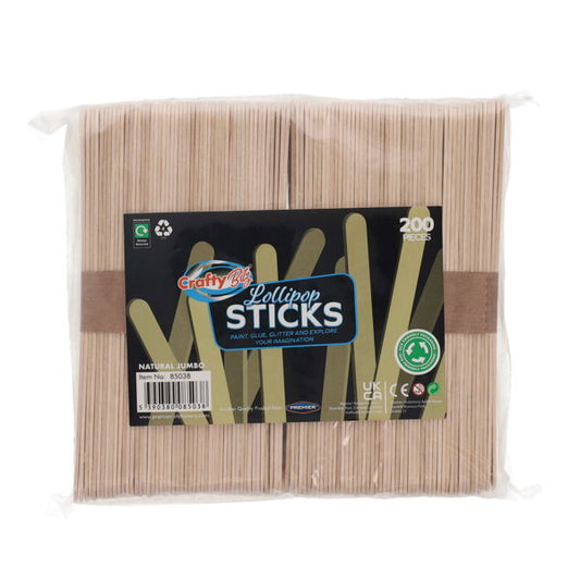 Crafty Bitz
Bag 200 Jumbo Lollipop Sticks - Natural