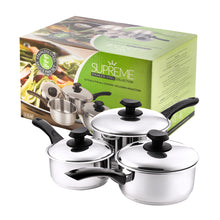 Supreme
3pc Stainless Steel Sauce Pan Set (16/18/20cm)