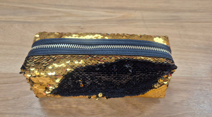 Pencil Case Sequin Black & Gold