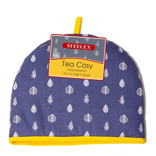 TEA COSY GREY LEAF DESIGN