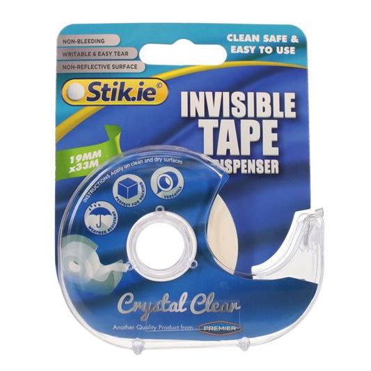 Stik.ie 19mm x 33m Invisible Tape on Dispenser