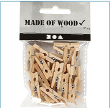 30pk Mini Clothes Pegs Natural