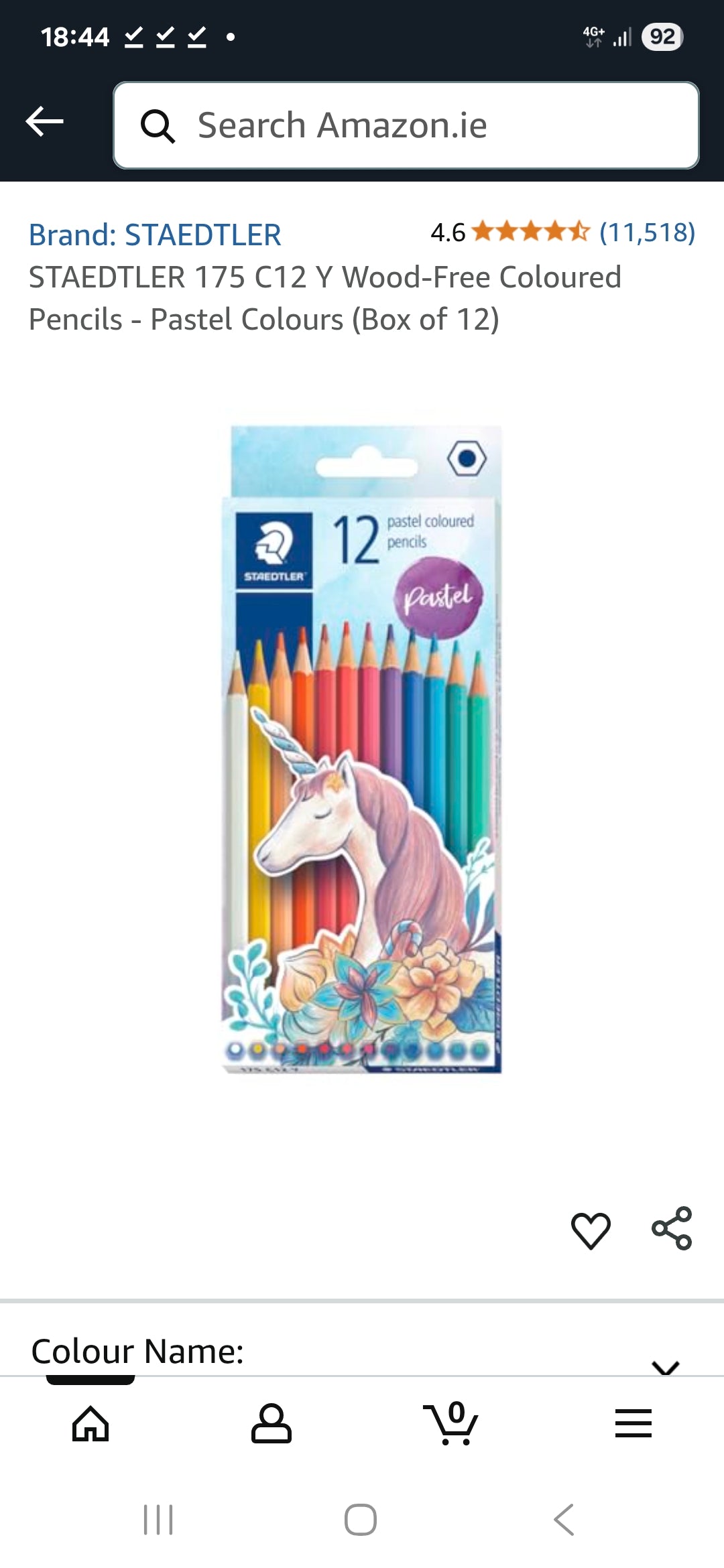 Staedtler Pastel Colouring Pencils 12PK Woodfree