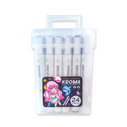 Elements Kroma 24 Alcohol Markers With Storage Box