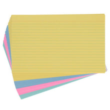 Record Cards 8X5 Coloured Lined