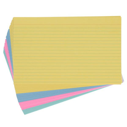 Record Cards 8X5 Coloured Lined
