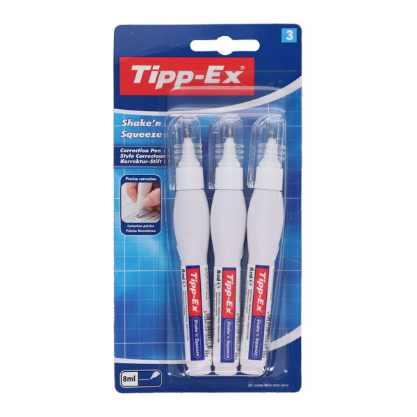 3pk Tippex Shake n Squeeze Pen
